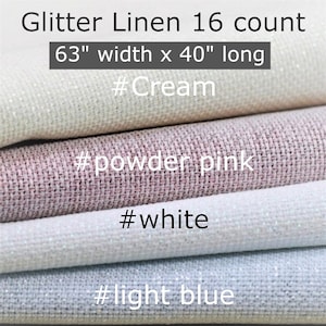 16 Count Sparkle Linen Opalescent Aida Fabric – Glitter Cross-Stitch Material for Embroidery Projects, Fabric to Stitch, Soft Linen Cloth