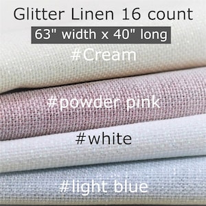 Glitzer Leinen Opalescent Aida Look, 16 Count Stoff 63 "x 40", Glitzer Leinen, Stoff zum Nähen, Stickerei Stoff, Weiches Leinen Tuch