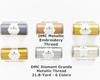DMC Diamant Grande Metallic Embroidery Thread - 6 Color Set