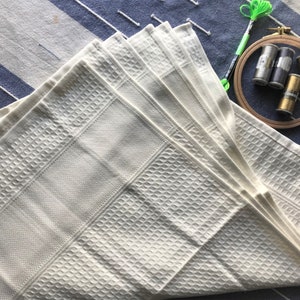 Cross Stitch Tea Towel Cream 16''x23'', Set of 6 Pack, DIY Kitchen Towel, Cotton Stitchable Towel, Hand Towel, Canvas Towel,Embroidery Towel image 4