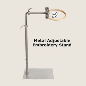 Metal Needlework Stand, Stainless Steel Workstand with Side Clamp Head Adjustable Embroidery Stand,Cross Stitch Stand