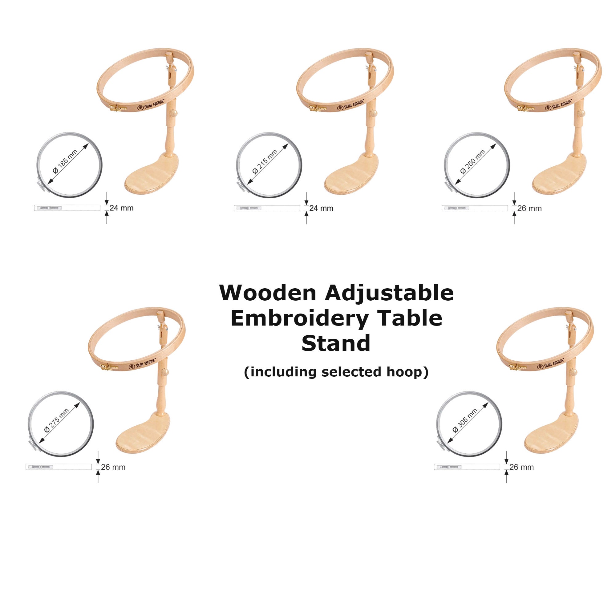 Nurge Wooden Embroidery Hoop Stand, Adjustable Embroidery Table Stand,  Cross Stitch Stand, Embroidery Hoop Holder, Nurge 190-5 