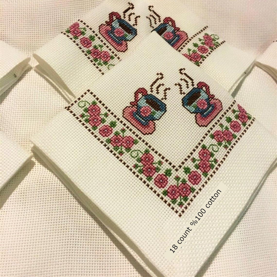 18 Count Aida Fabric 100 Cotton Embroidery Cloth Etsy