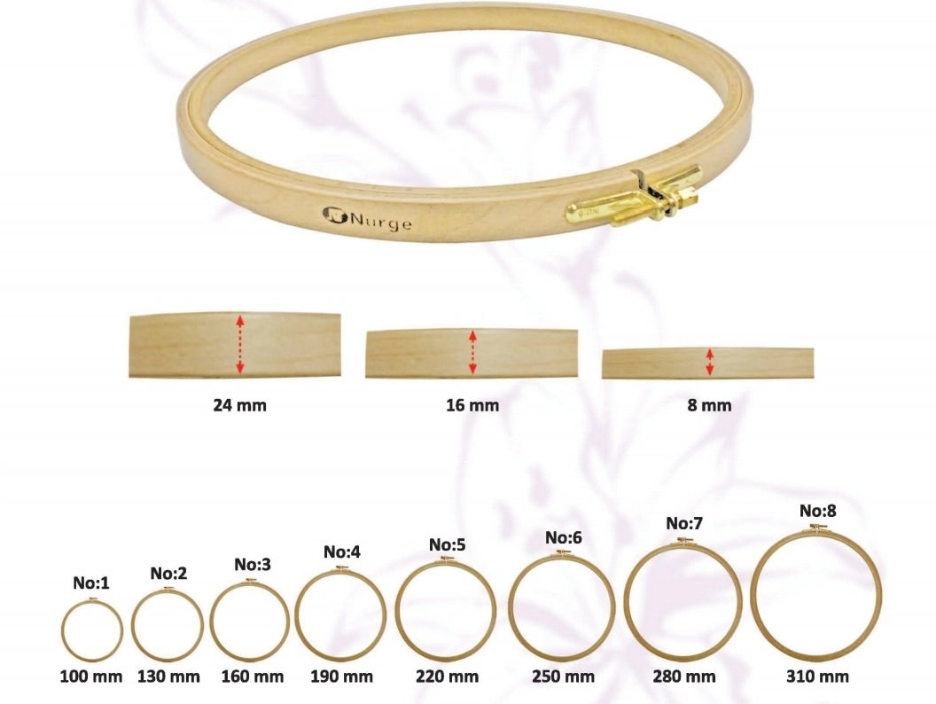 Nurge Wooden Embroidery Ring Cross Stitch Hoop in 8 Sizes 8mm Etsy