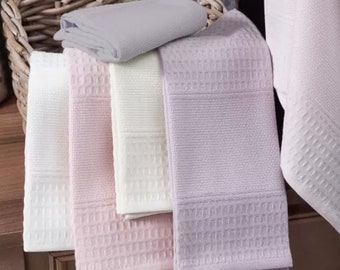 Assorted Embroidery Tea Towels with Aida Band, Turkish Cotton Set