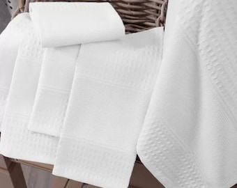 Cream Cotton Cross Stitch Tea Towel Set – DIY Embroidery (16x23 inch)