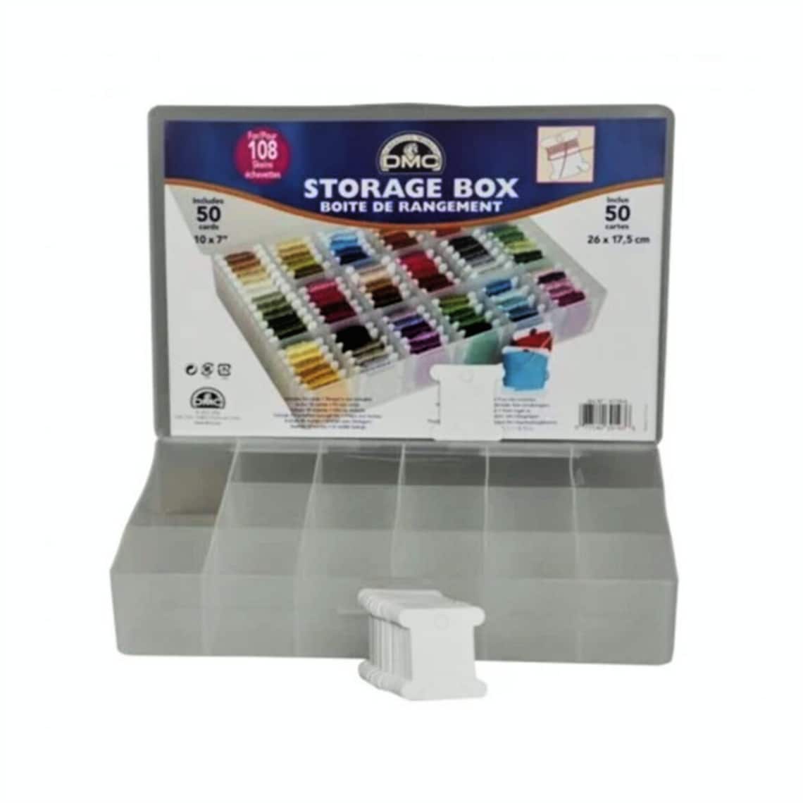 Dmc thread storage box with free embroidery thread bobbins 50 etsy