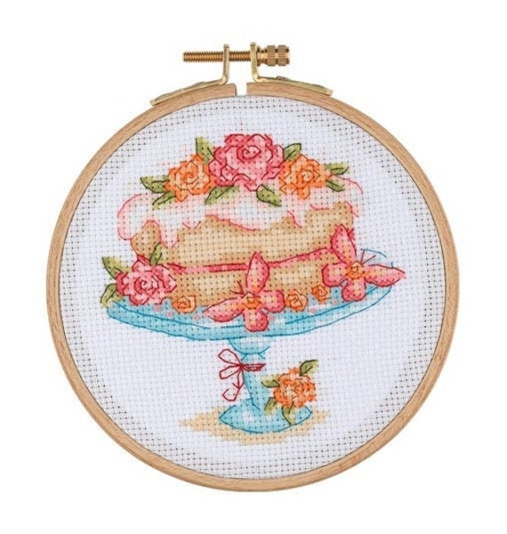 Tuva Cross Stitch Kit With Wooden Hoopembroidery Kitbeginner | Etsy