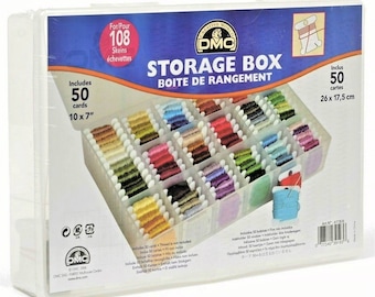 DMC Floss Storage Box, Free 50 Embroidery Bobbins Included, Cross Stitch Organizer Tool