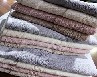 11 Ct Blank Cross Stitch Towel and Bath Mat Set DIY Turkish Cotton Embroidery