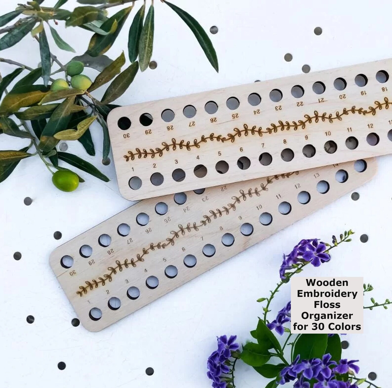 Wooden Embroidery Floss Organizer for 30 Colors Embroidery Etsy