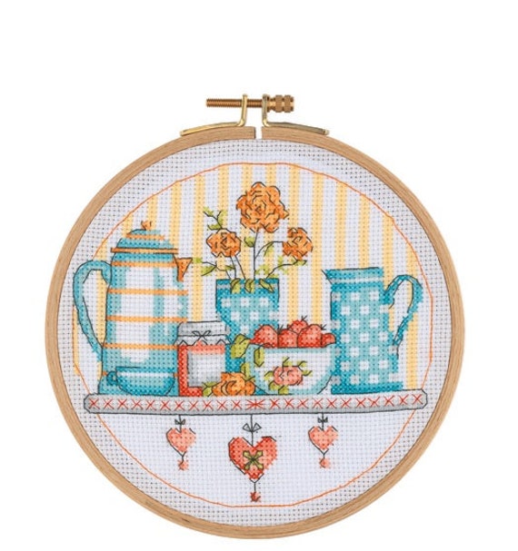 Tuva Cross Stitch Kit With Wooden Hoop,embroidery Kit,beginner