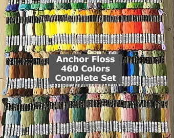 Anchor Embroidery Thread Complete Set 460 Colors , Including Anchor Variegated Floss Ombre Colors,Anchor Floss, Free Express Delivery