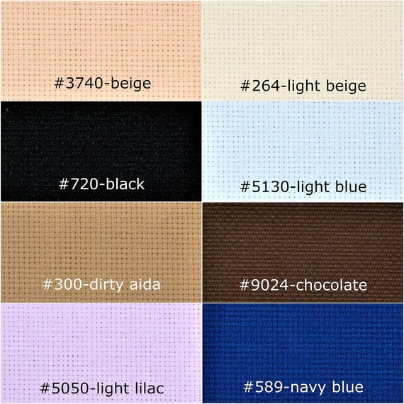 Cross Stitch Aida Cloth Fabric Embroidery Canvas Black 11 Evenweave  Material Supplies Needlework Navy Acessories Squares 
