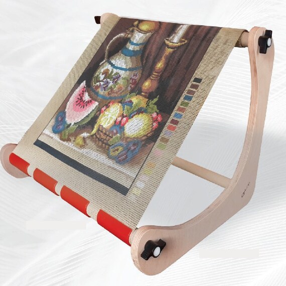 Supporto Per Telaio Da Ricamo Regolabile In Legno - Porta Telaio Da Tavolo Per Punto Croce E Cucito - Fino A 28 Cm Di Larghezza
