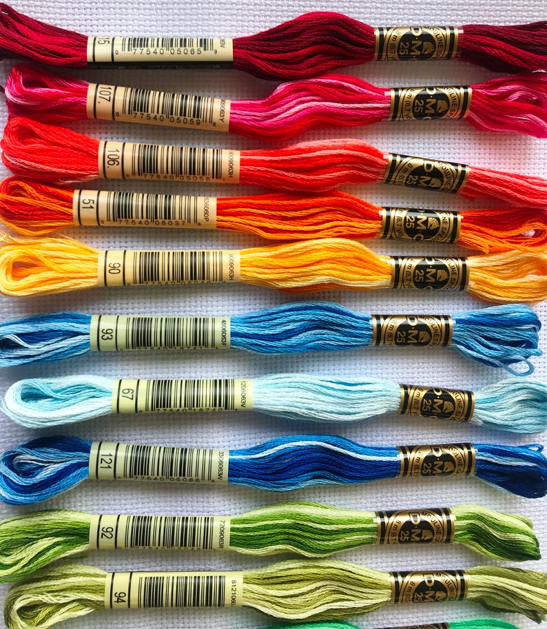 DMC Variegated Embroidery Floss Set Full Set of 18 Colours Etsy