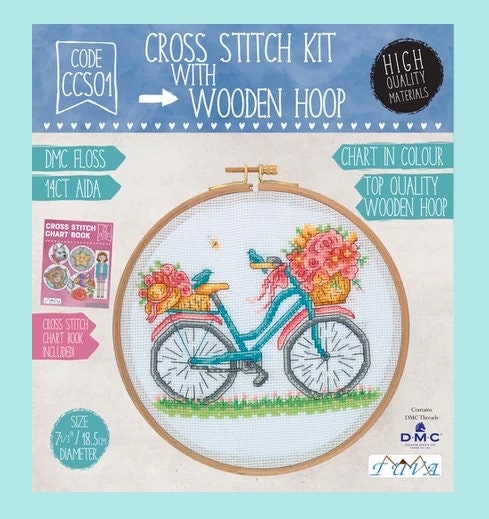 Tuva Cross Stitch Kit With Wooden Hoop,embroidery Kit,beginner