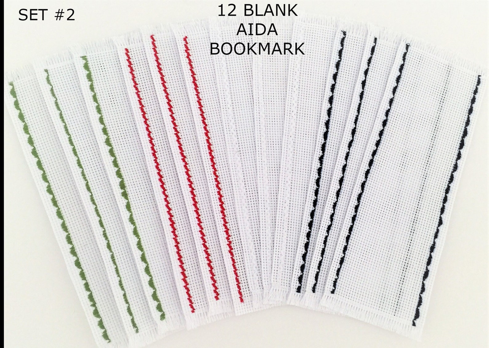 12 Blank Aida 14 Ct Cross Stitch Bookmark SET2 Bookmarks to Etsy