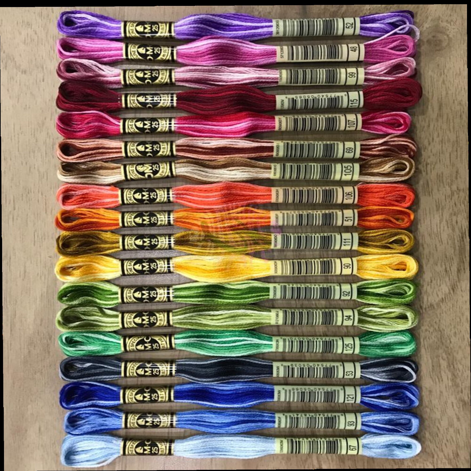 DMC Variegated Embroidery Floss Set Full Set of 18 Colours Etsy