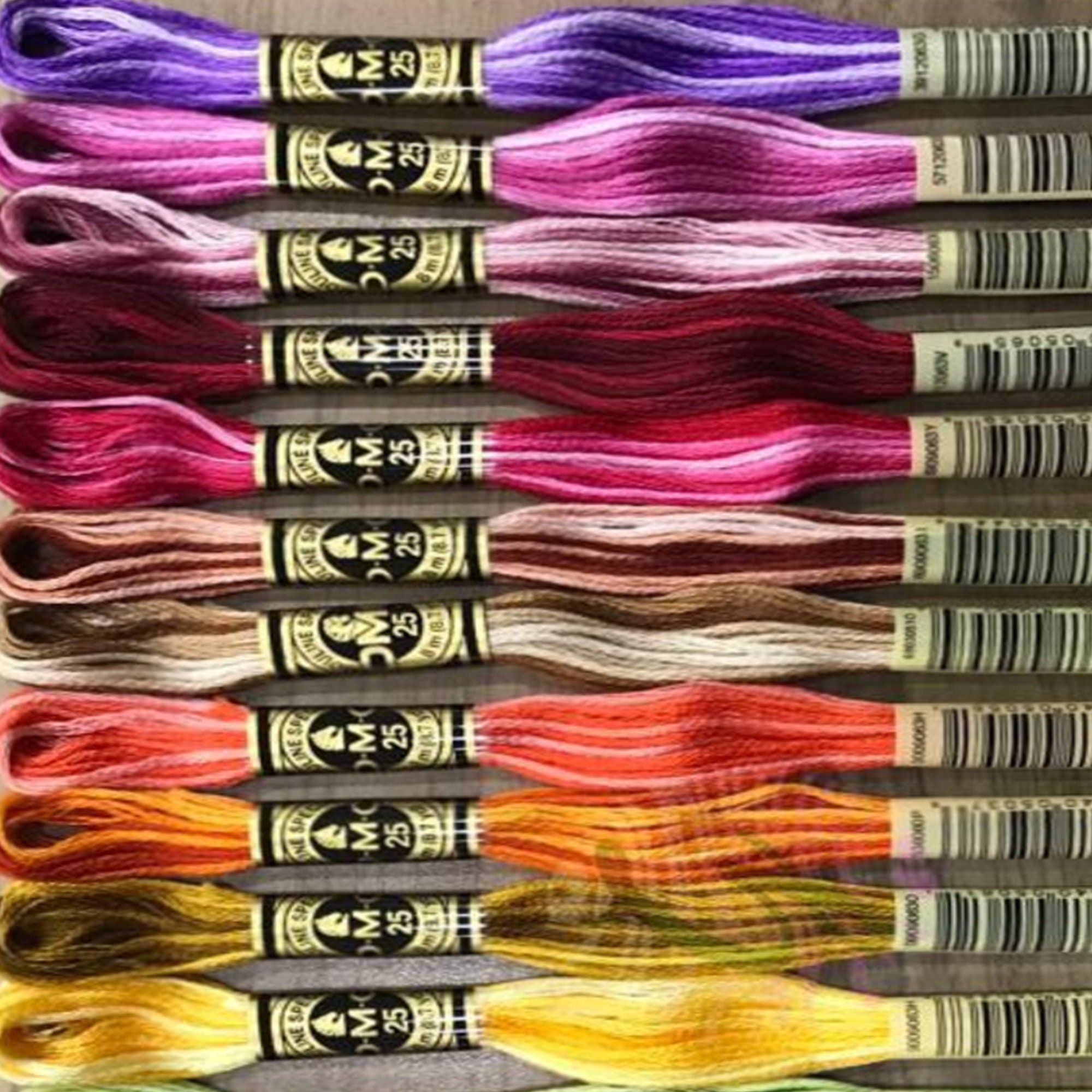 DMC Variegated Embroidery Floss Set Full Set of 18 Colours Etsy