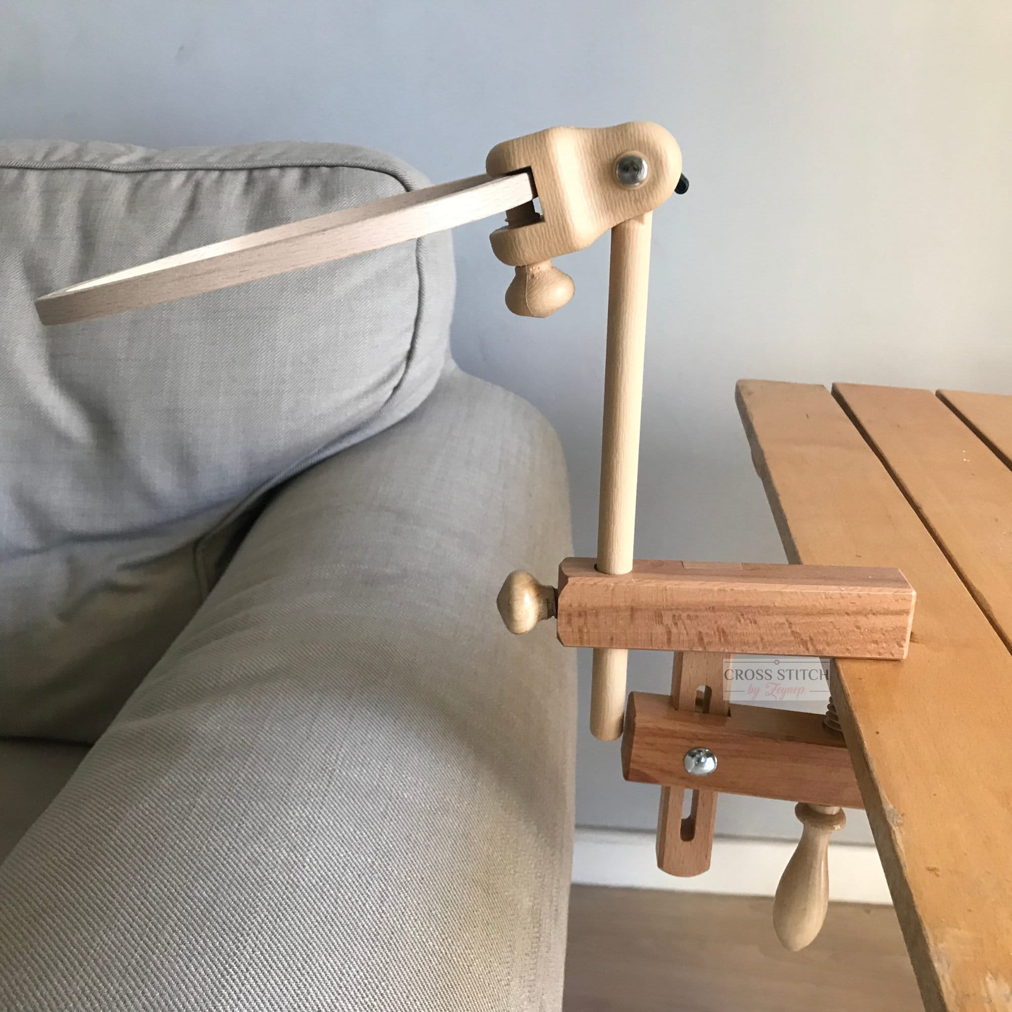 Pince de table flexible pour cerceau de broderie, pince en bois
