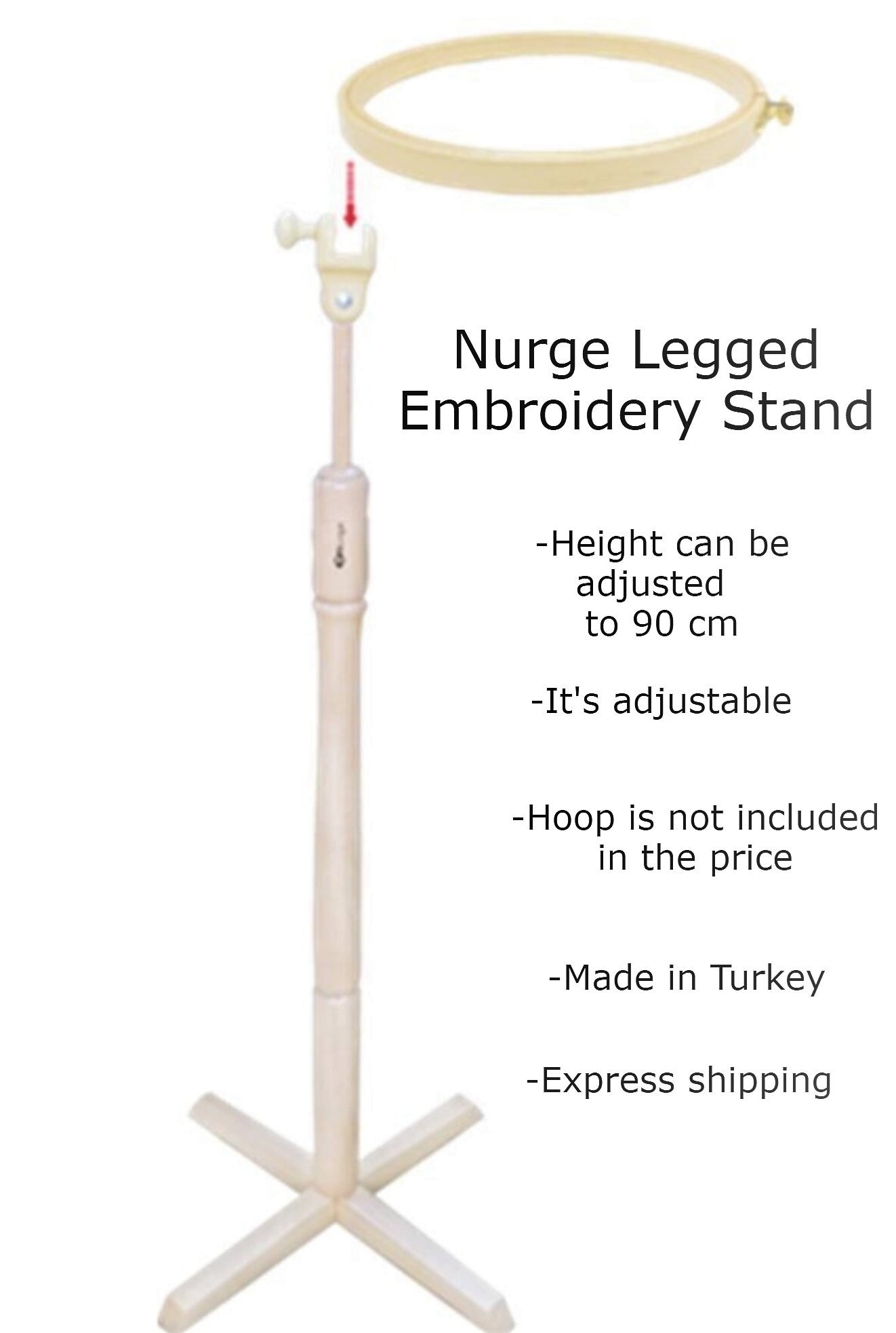 Nurge Embroidery Cross Stitch Tapestry Hoop Ring Table Seat Stand
