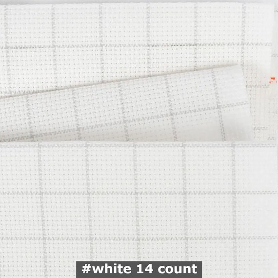 Zweigart Easy Count Aida Cloth 14 Count 100% Cotton. White With