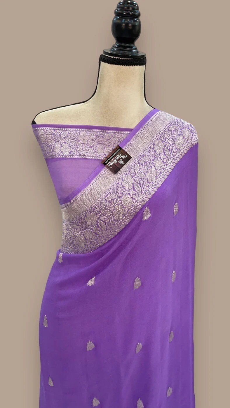 Authentic Pure Georgette Banaras Saree