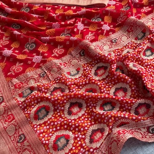 Pure Khaddi georgette Banarasi weaving saree