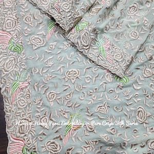 Beautiful Parsi work on pure georgette.