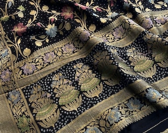 Pure Khaddi georgette Banarasi weaving saree Meena weaving