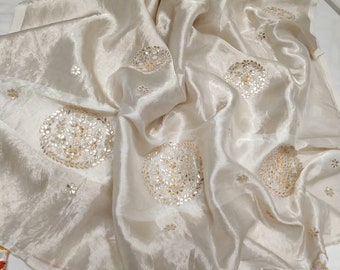 On pure tissue organza with gotta Patti work