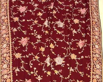 Georgett fabric with all over resham work saree