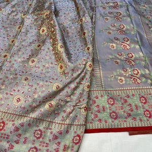 Lovely pure Banarasi Katan silk satin jamewar saree.