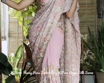 Bellissimo lavoro Parsi su pura georgette