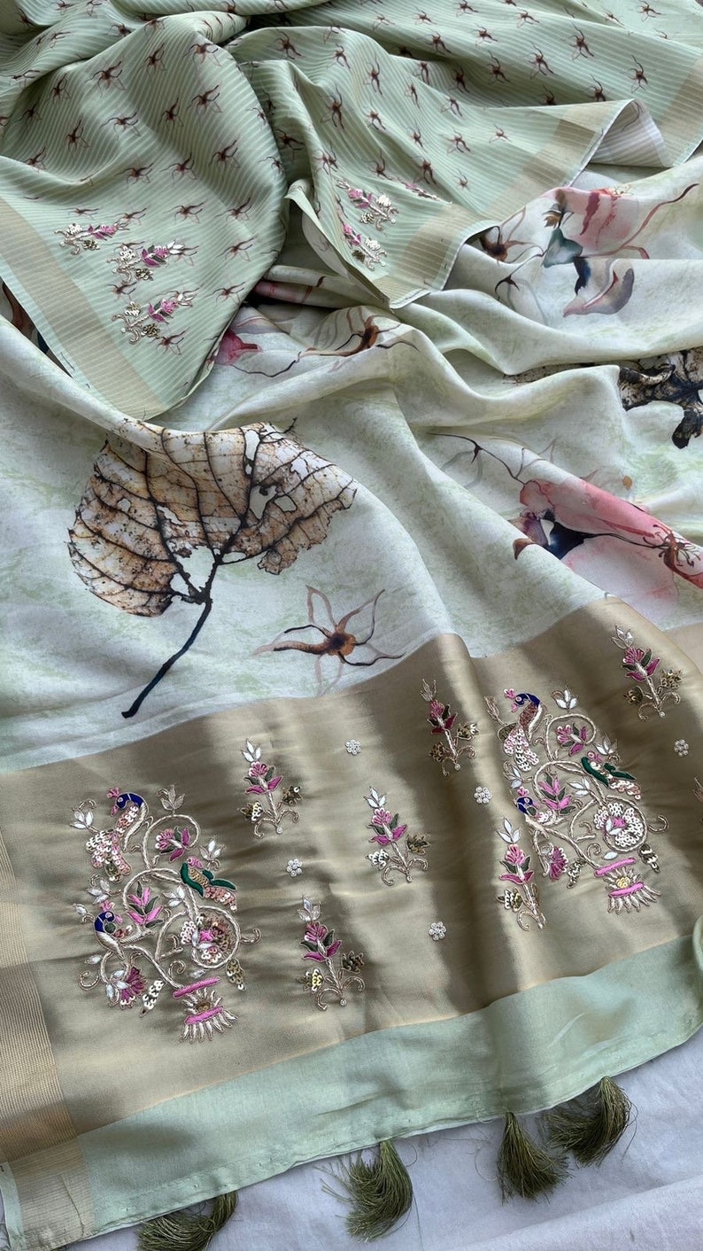Beautiful Pure Soft Munga Tissue Silk Banarasi Weaving Saree With ...