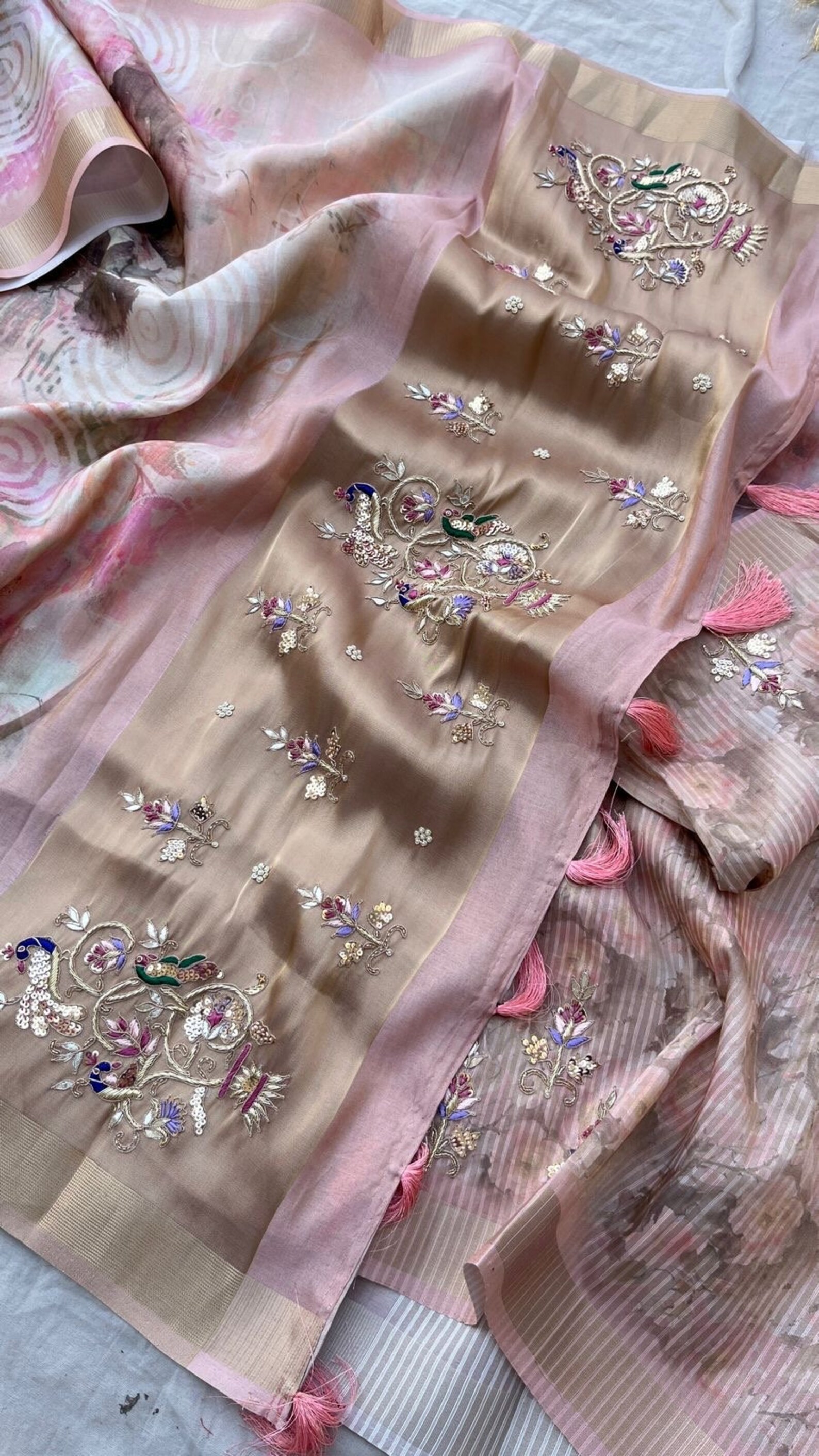 Beautiful Pure Soft Munga Tissue Silk Banarasi Weaving Saree With ...