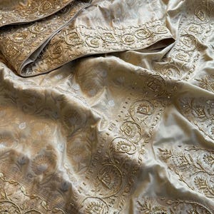 Pure Munga silk Banarasi weaving with zardozi sequence and pearl work