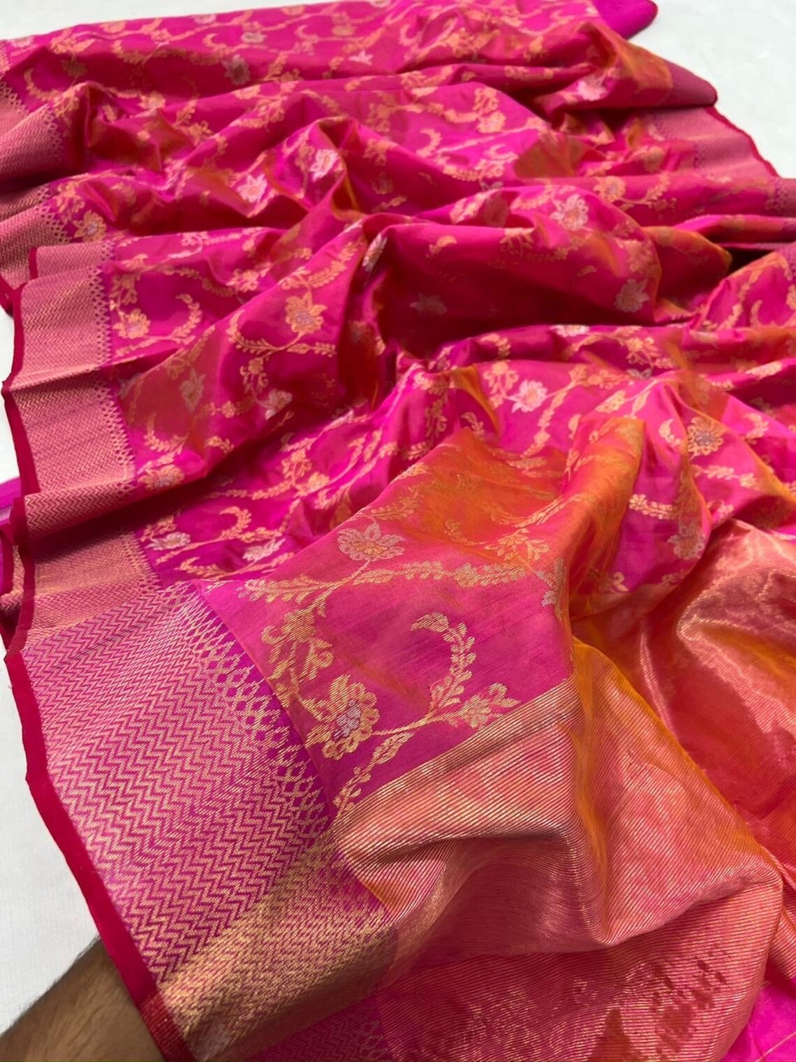 Handloom Pure Chanderi Silk Saree with Intricate Buta Work main image 0