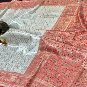 Super Soft Silk Upadda Sarees with All over Swarvoski Work Contrast Anchal n Border with Brocade Blouse
