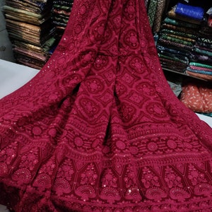 Chikankari lover!!!Pure georgette chikankari saree..