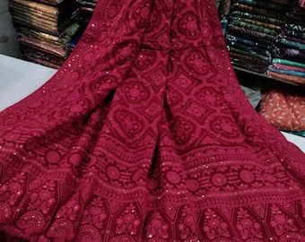 Chikankari lover!!!Pure georgette chikankari saree..