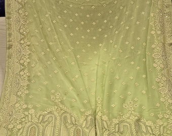 Beautiful georgette chikankari saree