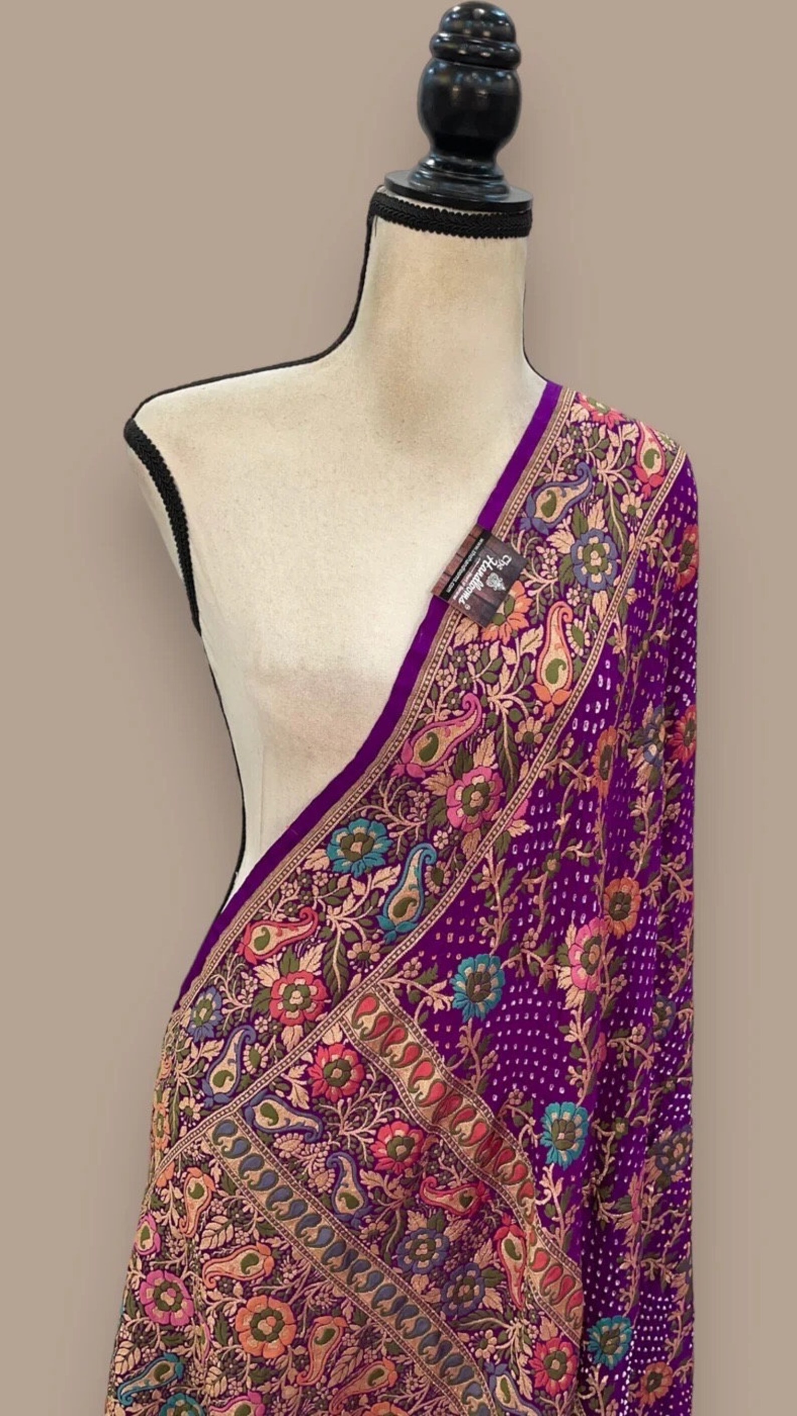 Pure Georgette Banarasi Bandhej Handloom Dupatta
