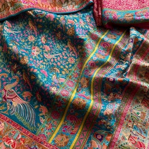 Beautiful pure Munga Tussar silk saree with Banarasi weaving allover