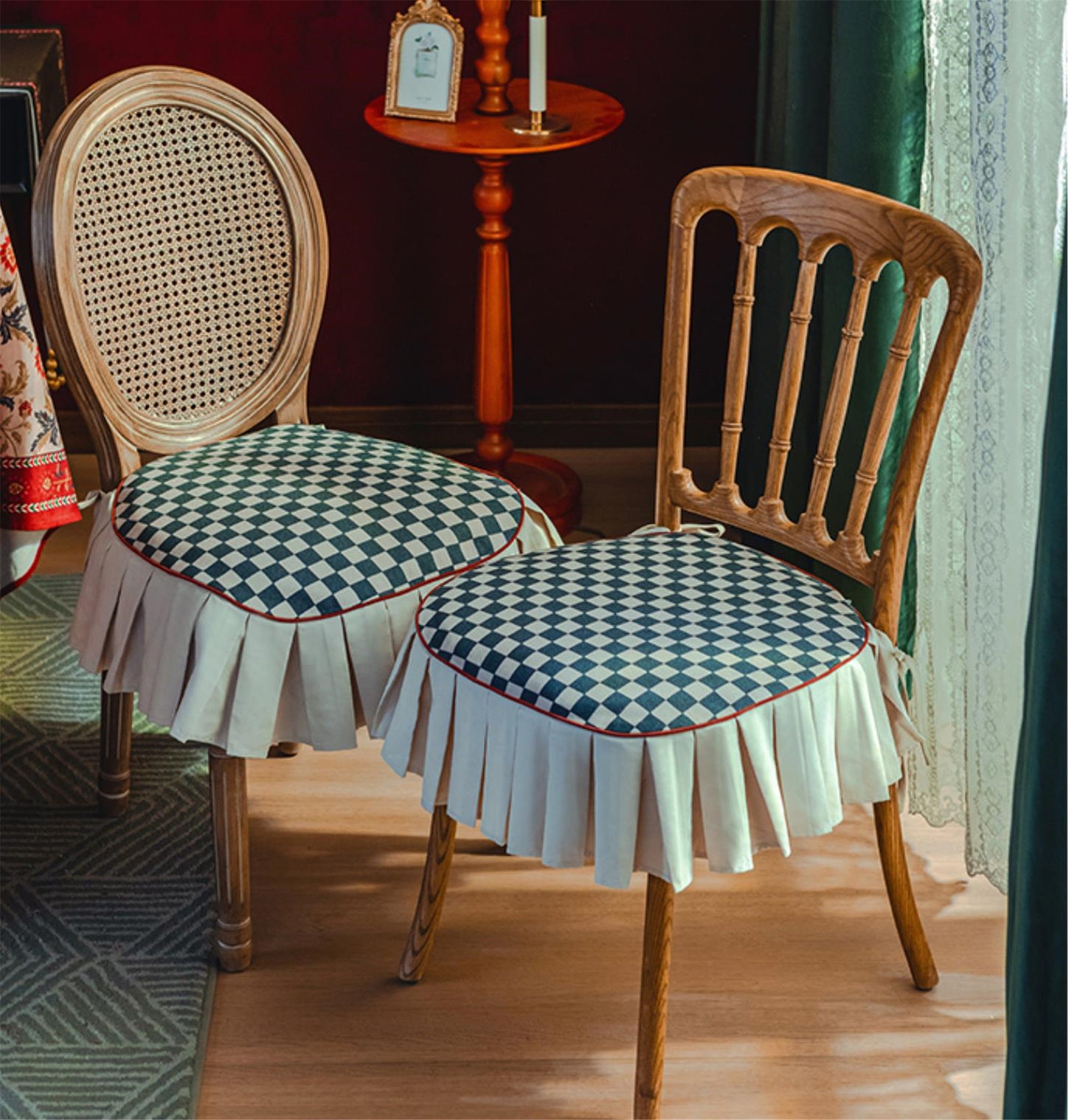 Black and White Chair Cushion With Insertmodern Chair Pad Etsy