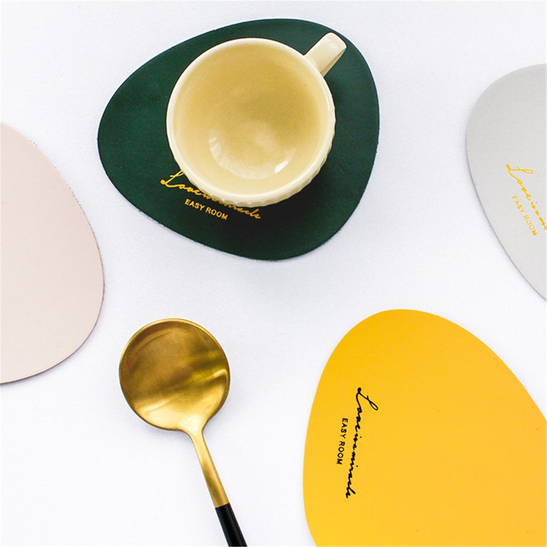 Multi colors tea cup faux leather mats PU leather waterproof Etsy