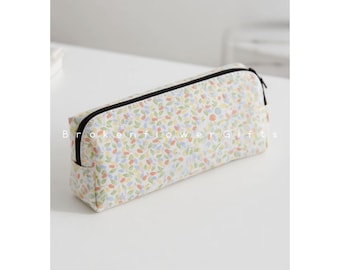 Floral Cotton Pencil Case, Summer Stationery Gift