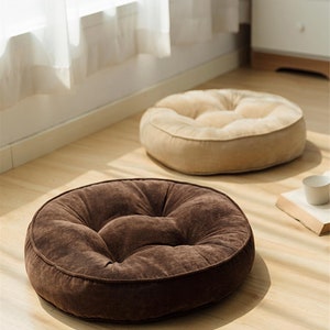 Thick Corduroy Floor Cushion, Round Meditation Pillow, Pet Bed