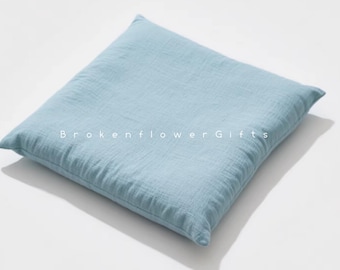 Linen Cotton Floor Cushion, Meditation Seat Pad, Custom Size